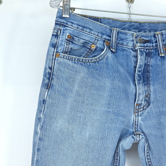 Levi's 505 Denim Jeans Men's 30x30 (30x32) Distressed Biker Regular Fit Straight - Picture 13 of 16